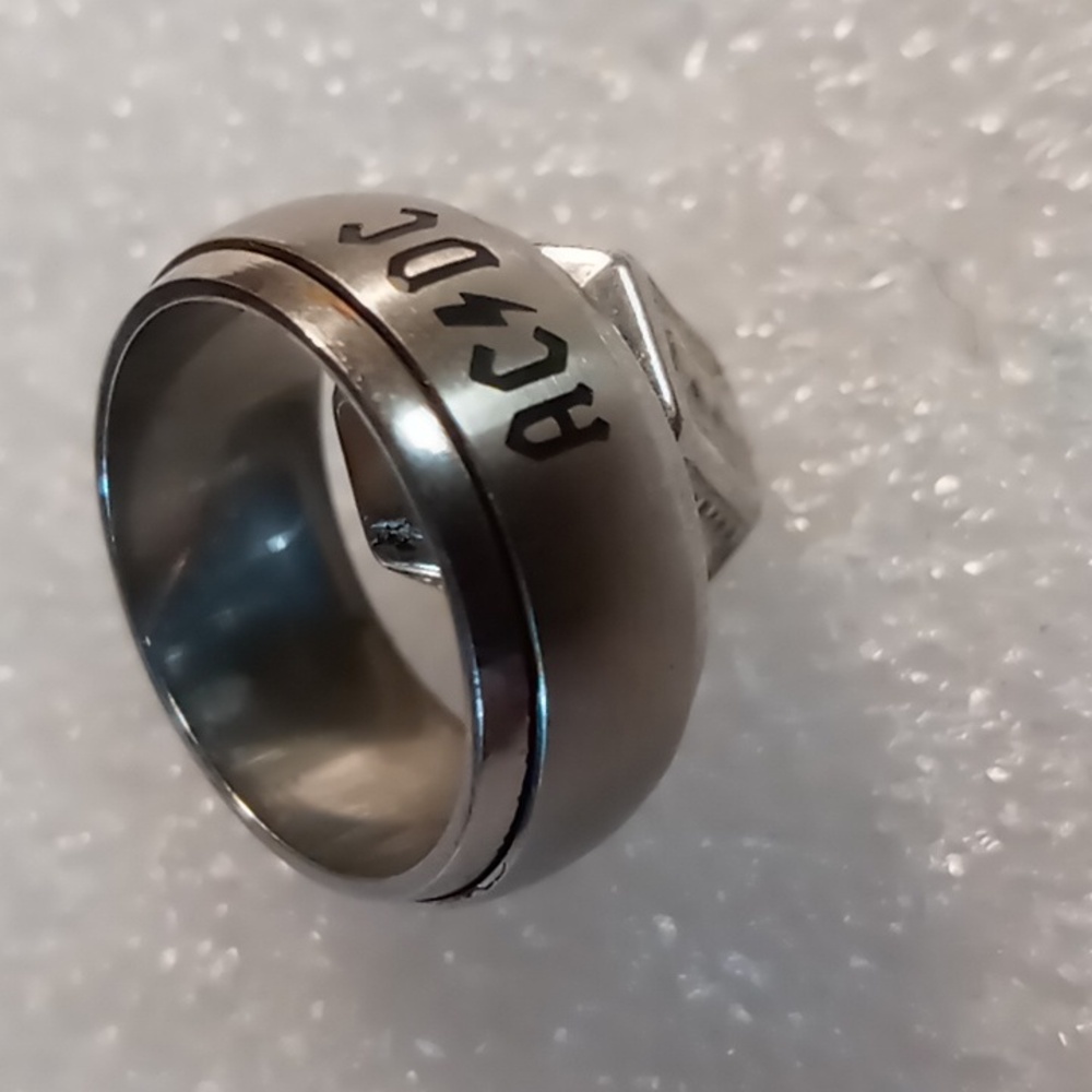 AC/DC Stainless Spinner Ring for Men Sz. 7 .